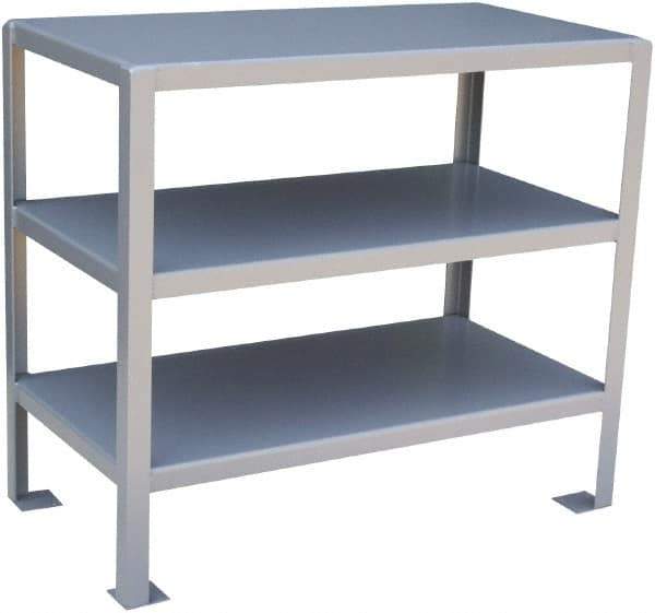 Jamco - 36 Wide x 24" Deep x 32" High, Steel Work Stand - Flat Top, Fixed Legs, Gray - Eagle Tool & Supply