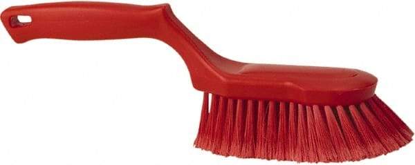 Vikan - 2" Bristle Length, Polyester Wash Brush - 5-13/16" Long x 5" Wide Head, 13-1/2" OAL, Red, Polypropylene Block - Eagle Tool & Supply