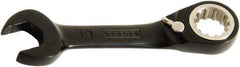 Proto - 8mm 12 Point Offset Combination Wrench - 15° Offset Angle, 3-1/2" OAL, Steel, Black Chrome Finish - Eagle Tool & Supply