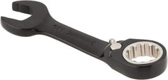 Proto - 18mm 12 Point Offset Combination Wrench - 15° Offset Angle, 5-5/32" OAL, Steel, Black Chrome Finish - Eagle Tool & Supply