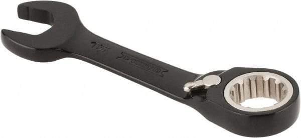 Proto - 16mm 12 Point Offset Combination Wrench - 15° Offset Angle, 4-7/8" OAL, Steel, Black Chrome Finish - Eagle Tool & Supply