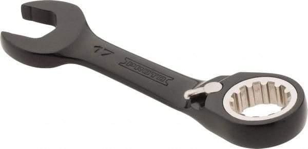 Proto - 17mm 12 Point Offset Combination Wrench - 15° Offset Angle, 5" OAL, Steel, Black Chrome Finish - Eagle Tool & Supply