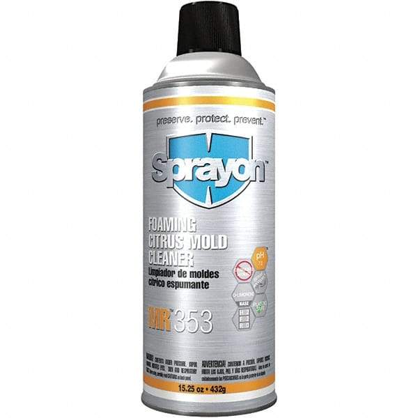 Sprayon - 15.25 Ounce Aerosol Can, White, Mold Cleaner - d-Limonene Composition - Eagle Tool & Supply