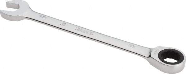 Proto - 15mm 12 Point Combination Wrench - 0° Offset Angle, 7-7/8" OAL, Steel, Chrome Finish - Eagle Tool & Supply