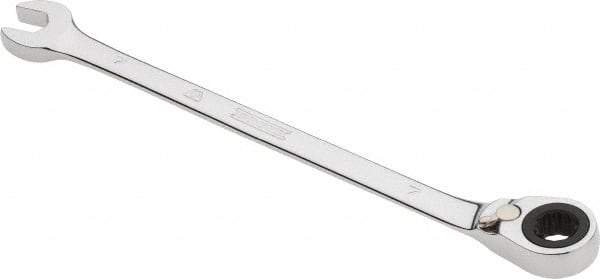 Proto - 7mm 12 Point Combination Wrench - 0° Offset Angle, 5-1/2" OAL, Steel, Chrome Finish - Eagle Tool & Supply