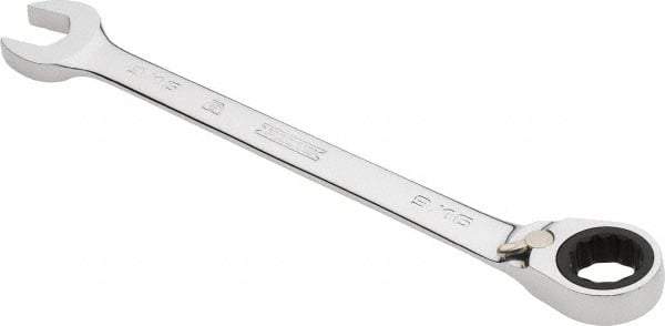 Proto - 9/16" 12 Point Combination Wrench - 0° Offset Angle, 7-1/2" OAL, Steel, Chrome Finish - Eagle Tool & Supply