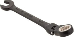 Proto - 1/2" 12 Point Flexhead Combination Wrench - 15° Offset Angle, 6" OAL, Steel, Black Chrome Finish - Eagle Tool & Supply