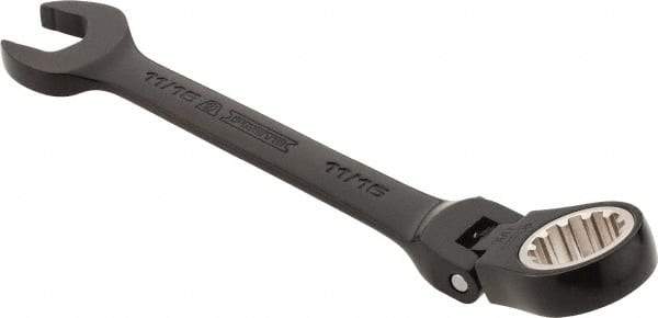 Proto - 11/16" 12 Point Flexhead Combination Wrench - 15° Offset Angle, 7" OAL, Steel, Black Chrome Finish - Eagle Tool & Supply