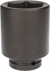 Proto - 1" Drive 70mm Deep Impact Socket - 6 Points, 5" OAL - Eagle Tool & Supply