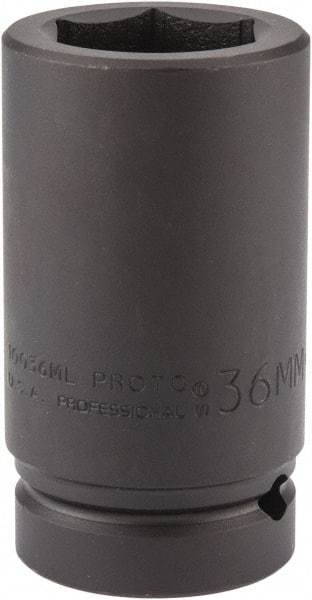 Proto - 1" Drive 36mm Deep Impact Socket - 6 Points, 4" OAL - Eagle Tool & Supply