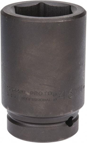 Proto - 1" Drive 46mm Deep Impact Socket - 6 Points, 4-1/8" OAL - Eagle Tool & Supply