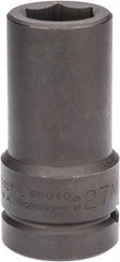 Proto - 1" Drive 27mm Deep Impact Socket - 6 Points, 4" OAL - Eagle Tool & Supply