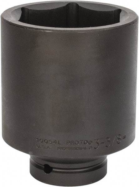 Proto - 1" Drive 3-3/8" Deep Impact Socket - 6 Points, 5-3/4" OAL - Eagle Tool & Supply