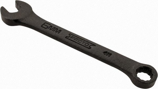 Proto - 6mm 12 Point Offset Combination Wrench - 15° Offset Angle, 3-1/4" OAL, Steel, Black Finish - Eagle Tool & Supply