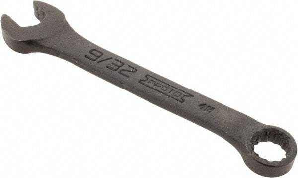 Proto - 9/32" 12 Point Offset Combination Wrench - 15° Offset Angle, 3-25/64" OAL, Steel, Black Finish - Eagle Tool & Supply