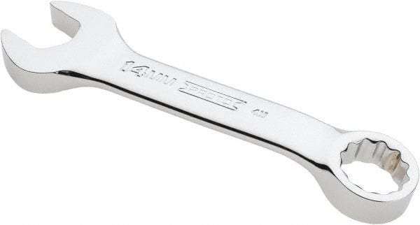 Proto - 14mm 12 Point Offset Combination Wrench - 15° Offset Angle, 4-1/2" OAL, Steel, Chrome Finish - Eagle Tool & Supply