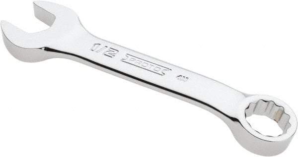 Proto - 1/2" 12 Point Offset Combination Wrench - 15° Offset Angle, 4-5/16" OAL, Steel, Chrome Finish - Eagle Tool & Supply