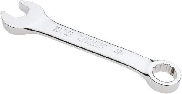 Proto - 3/8" 12 Point Offset Combination Wrench - 15° Offset Angle, 3-3/4" OAL, Steel, Chrome Finish - Eagle Tool & Supply