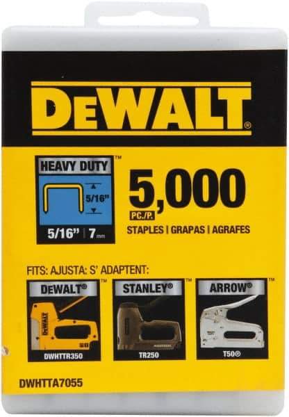 DeWALT - 1/2" Wide Steel Heavy Duty Staples - 15/32" Leg Length - Eagle Tool & Supply