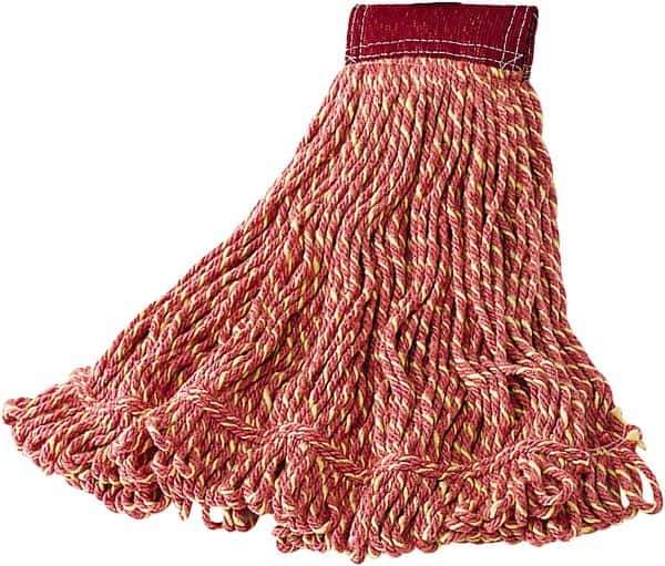 Rubbermaid - 18" Red Head Band, Large Blended Fiber Loop End Mop Head - Hook & Loop Connection - Eagle Tool & Supply