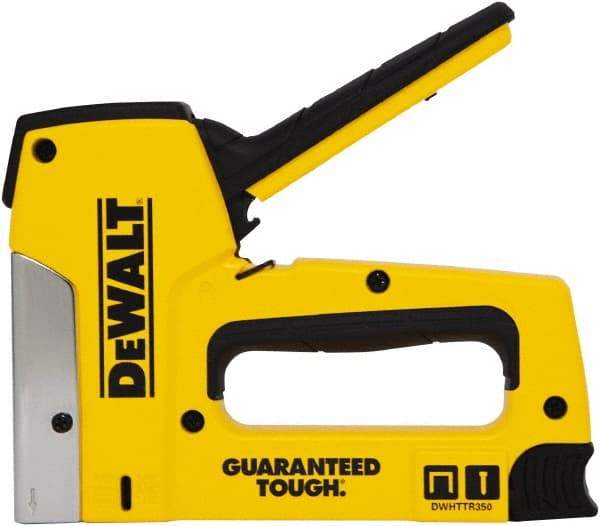 DeWALT - Manual Staple Gun - 1/4, 5/16, 3/8, 1/2, 9/16" Staples, Yellow & Black, Aluminum - Eagle Tool & Supply