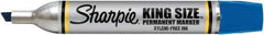 Sharpie - Blue Permanent Marker - Chisel Tip, AP Nontoxic Ink - Eagle Tool & Supply