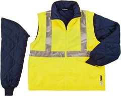 Ergodyne - Size 4XL High Visibility Jacket - Lime, Polyester, Zipper, Snaps Closure - Eagle Tool & Supply