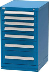 Vidmar - 7 Drawer, Modular Storage Cabinet - Steel, 22-1/2" Wide x 27-3/4" Deep x 37" High, Blue - Eagle Tool & Supply