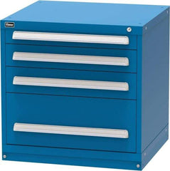 Vidmar - 4 Drawer, Modular Storage Cabinet - Steel, 30" Wide x 27-3/4" Deep x 30" High, Blue - Eagle Tool & Supply