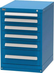 Vidmar - 6 Drawer, Modular Storage Cabinet - Steel, 22-1/2" Wide x 27-3/4" Deep x 33" High, Blue - Eagle Tool & Supply