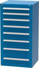 Vidmar - 8 Drawer, Modular Storage Cabinet - Steel, 30" Wide x 27-3/4" Deep x 59" High, Blue - Eagle Tool & Supply