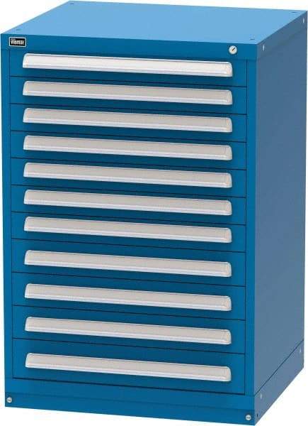 Vidmar - 11 Drawer, Modular Storage Cabinet - Steel, 30" Wide x 27-3/4" Deep x 44" High, Blue - Eagle Tool & Supply