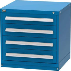 Vidmar - 4 Drawer, Modular Storage Cabinet - Steel, 30" Wide x 27-3/4" Deep x 30" High, Blue - Eagle Tool & Supply