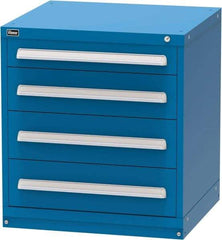 Vidmar - 4 Drawer, Modular Storage Cabinet - Steel, 30" Wide x 27-3/4" Deep x 33" High, Blue - Eagle Tool & Supply