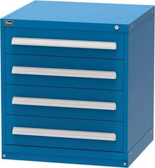 Vidmar - 4 Drawer, Modular Storage Cabinet - Steel, 30" Wide x 27-3/4" Deep x 33" High, Blue - Eagle Tool & Supply