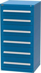 Vidmar - 6 Drawer, Modular Storage Cabinet - Steel, 30" Wide x 27-3/4" Deep x 59" High, Blue - Eagle Tool & Supply