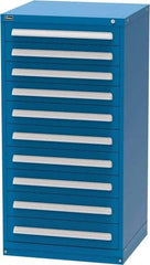 Vidmar - 10 Drawer, Modular Storage Cabinet - Steel, 30" Wide x 27-3/4" Deep x 59" High, Blue - Eagle Tool & Supply