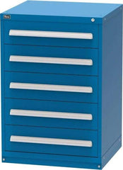 Vidmar - 5 Drawer, Modular Storage Cabinet - Steel, 30" Wide x 27-3/4" Deep x 44" High, Blue - Eagle Tool & Supply