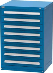 Vidmar - 8 Drawer, Modular Storage Cabinet - Steel, 30" Wide x 27-3/4" Deep x 44" High, Blue - Eagle Tool & Supply