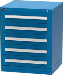Vidmar - 5 Drawer, Modular Storage Cabinet - Steel, 30" Wide x 27-3/4" Deep x 37" High, Blue - Eagle Tool & Supply