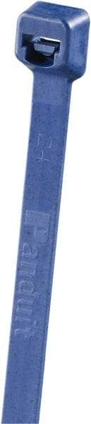 Panduit - 3.9" Long Blue Polypropylene Standard Cable Tie - 15 Lb Tensile Strength, 1.1mm Thick, 22mm Max Bundle Diam - Eagle Tool & Supply