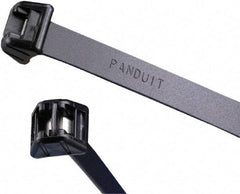 Panduit - 27" Long Black Acetal Standard Cable Tie - 250 Lb Tensile Strength, 1.5mm Thick, 203.2mm Max Bundle Diam - Eagle Tool & Supply