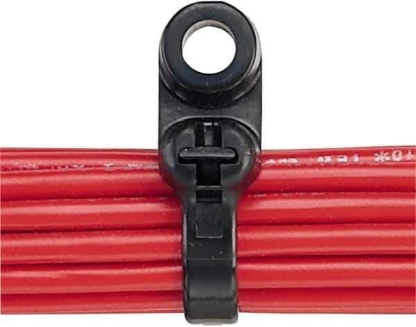 Panduit - 8-1/2" Long Black Nylon Barbed Cable Tie - 50 Lb Tensile Strength, 1.3mm Thick, 50.8mm Max Bundle Diam - Eagle Tool & Supply