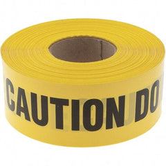 Value Collection - 1,000' Long x 3" Wide Roll, Polyethylene, Black & Yellow Barricade Tape - Message: Caution - Do Not Enter - Eagle Tool & Supply