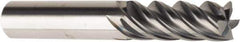 American Tool Service - 3/8", 1-1/4" LOC, 3/8" Shank Diam, 2-1/2" OAL, 5 Flute, Solid Carbide Square End Mill - Single End, AlCrN Finish, Spiral Flute, Variable° Helix, Centercutting, Right Hand Cut, Right Hand Flute - Eagle Tool & Supply