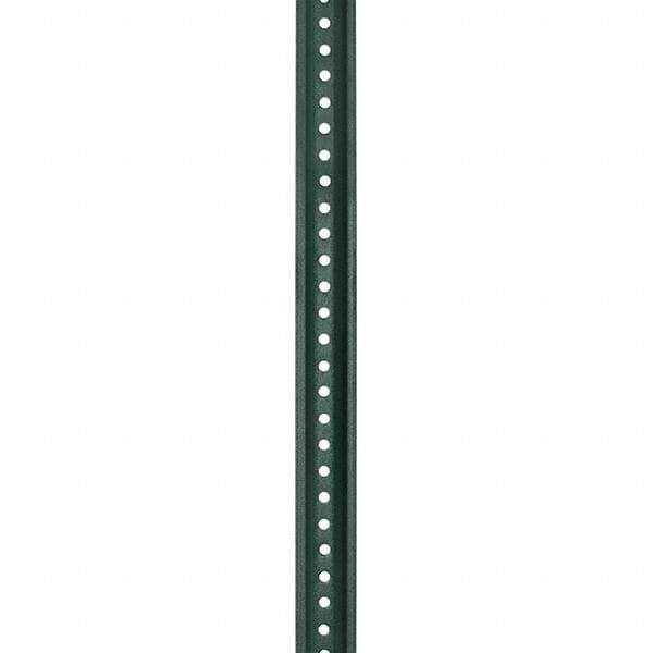 Nucor - 6' High, Powder Coated Traffic Sign Post - Steel, 3/8" Hole Diam, Green - Eagle Tool & Supply