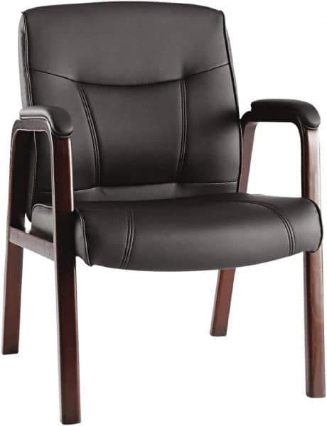 ALERA - Black Leather Guest Chair - 24-3/4" Wide x 35" High - Eagle Tool & Supply