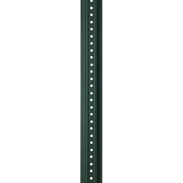 Nucor - 6' High, Powder Coated Traffic Sign Post - Steel, 3/8" Hole Diam, Green - Eagle Tool & Supply