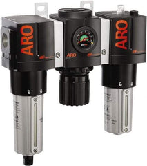 ARO/Ingersoll-Rand - 3/4" NPT Port Heavy Duty 3 Piece Filter-Regulator-Lubricator FRL Unit - Metal Bowl, 199 SCFM, 250 Max psi, 10.75" High x 11.102" Long, Automatic Drain - Eagle Tool & Supply