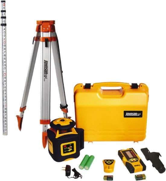 Johnson Level & Tool - 2,000' (Exterior) Measuring Range, 1/16" at 100' Accuracy, Self-Leveling Rotary Laser - 700 RPM, 1 Beam, NiMH Battery Included - Eagle Tool & Supply